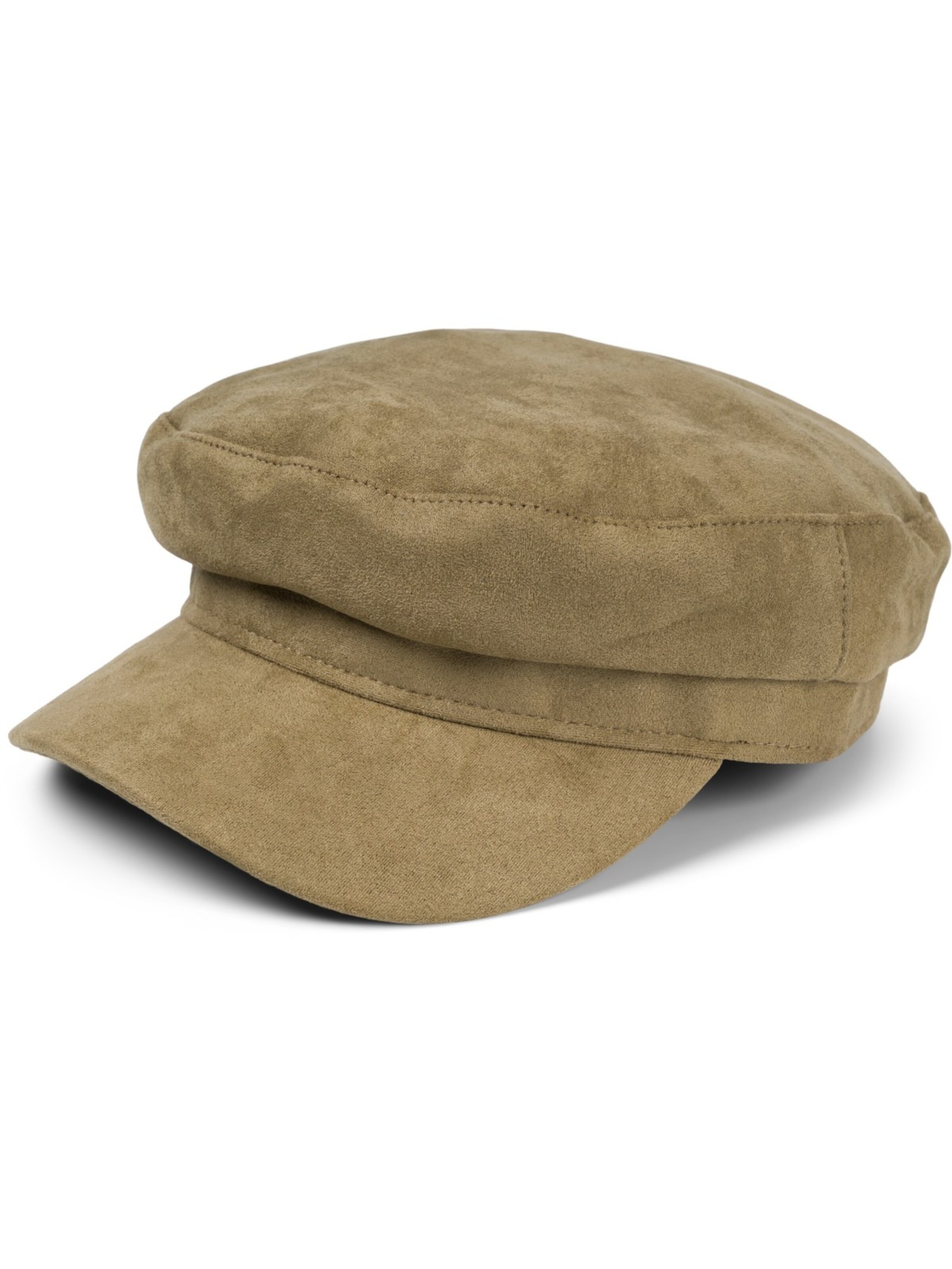 styleBREAKER Beanie 'Ballonmütze Einfarbig Veloursleder Optik' in Green: front