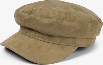 styleBREAKER Beanie 'Ballonmütze Einfarbig Veloursleder Optik' in Green: front