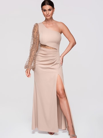 Ombre Abendkleid‌‌‌‌‌‌‌‌‌‌ in Beige: Vorderseite
