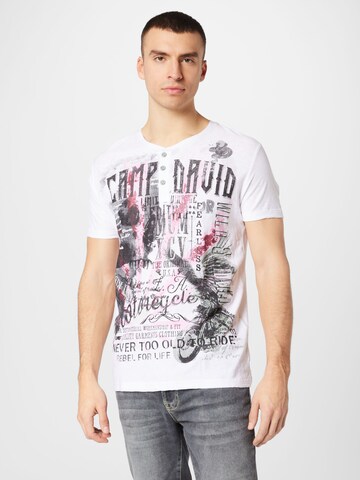 T-Shirt 'Road Rebel' CAMP DAVID en blanc : devant