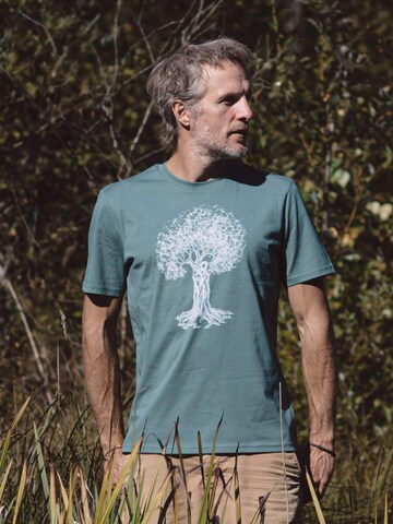 T-Shirt 'Organic Fairwear Treehugger' Life-Tree en bleu