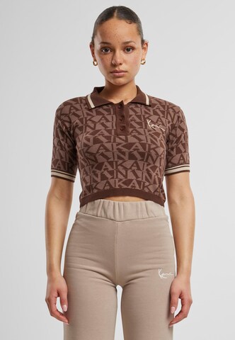 Karl Kani Sweater 'Chest Signature Logo' in Brown: front