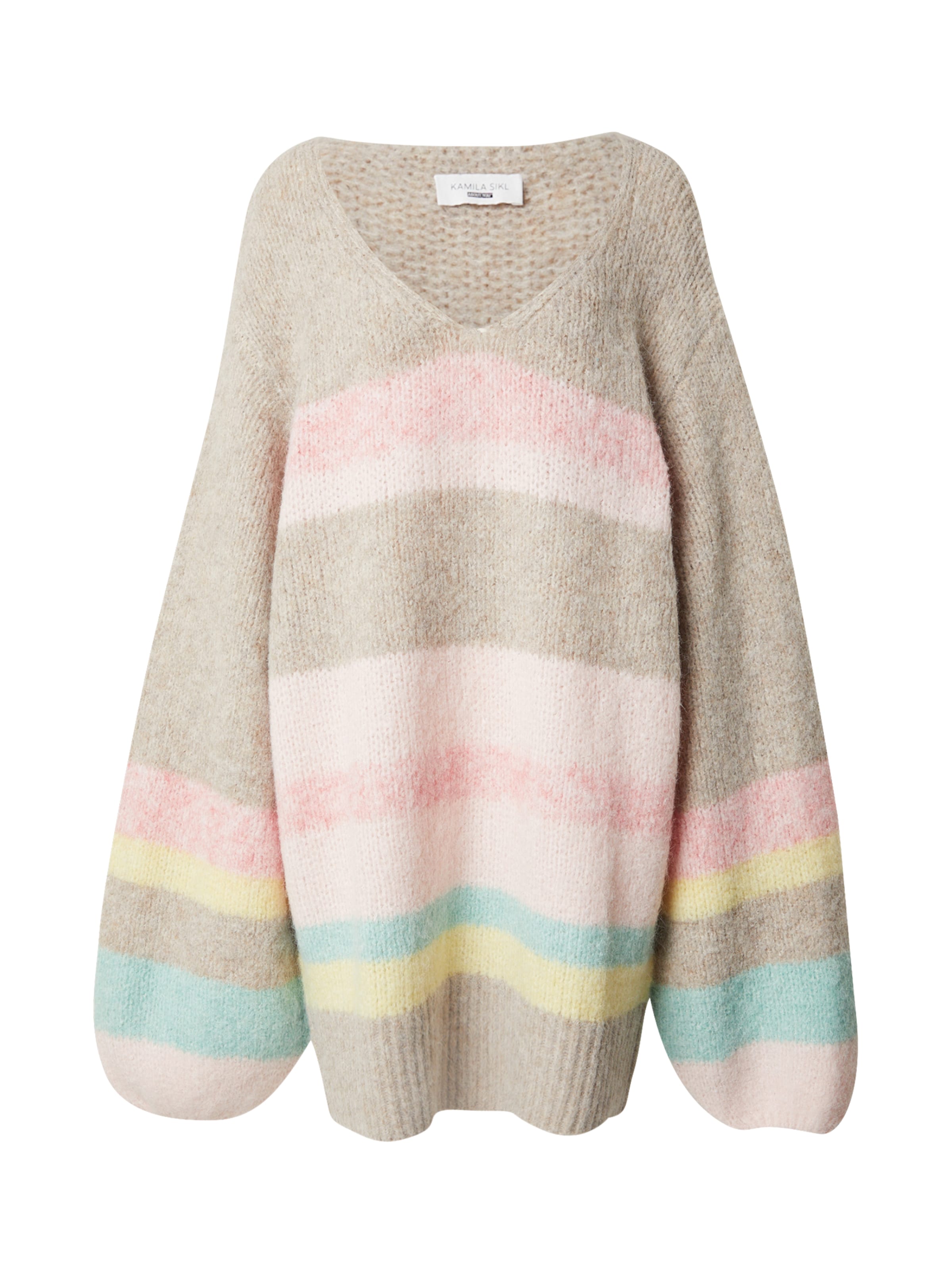 Kamila Šikl - Vestido de punto en beige: frente