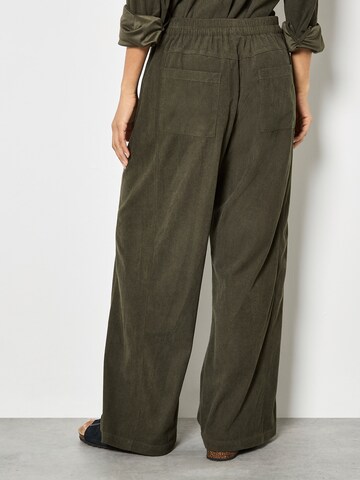 Wide Leg Pantalon Apricot en vert