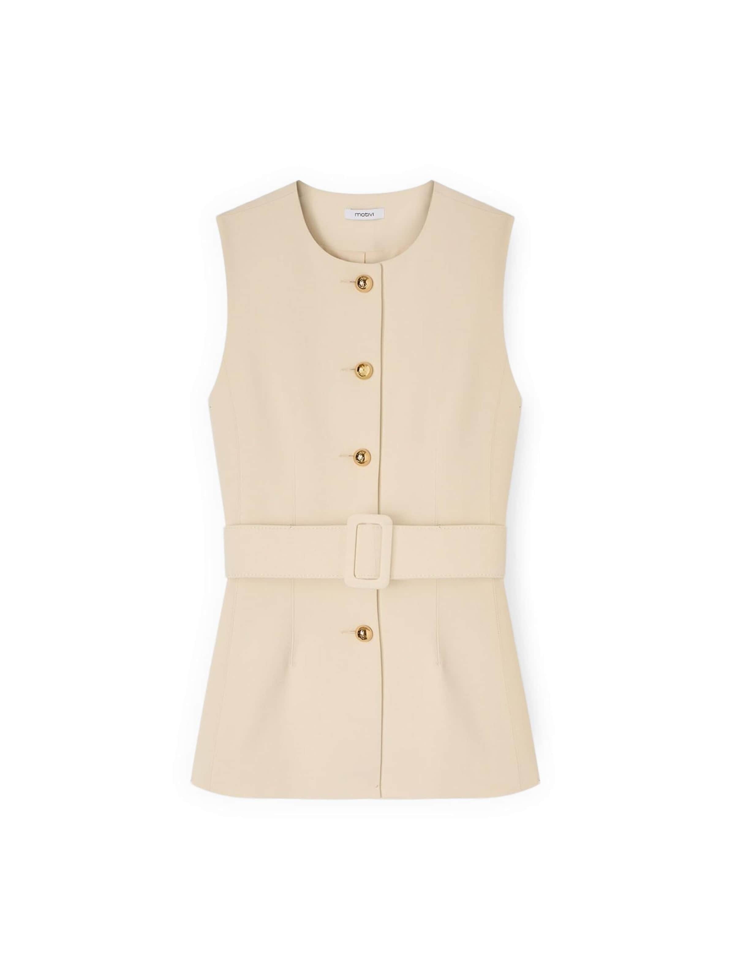 MOTIVI - Chaleco en beige: frente