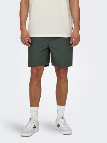Only & Sons tavaline Püksid 'Tel', värv roheline: eest vaates