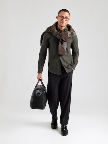 Lindbergh - Ajuste regular Camisa 'Brushed' en verde