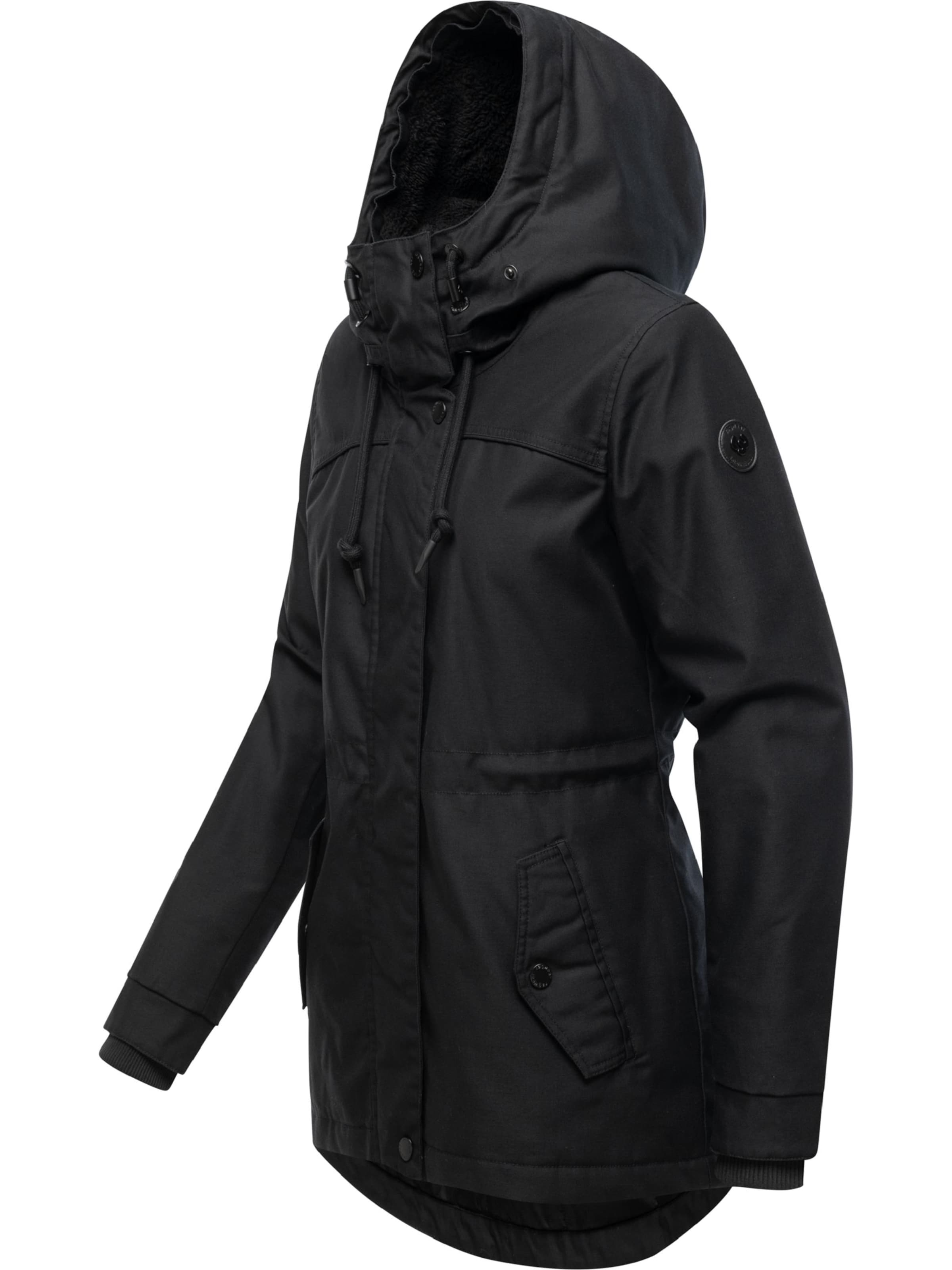 Ragwear Winterjacke 'Tawny Short' in Schwarz