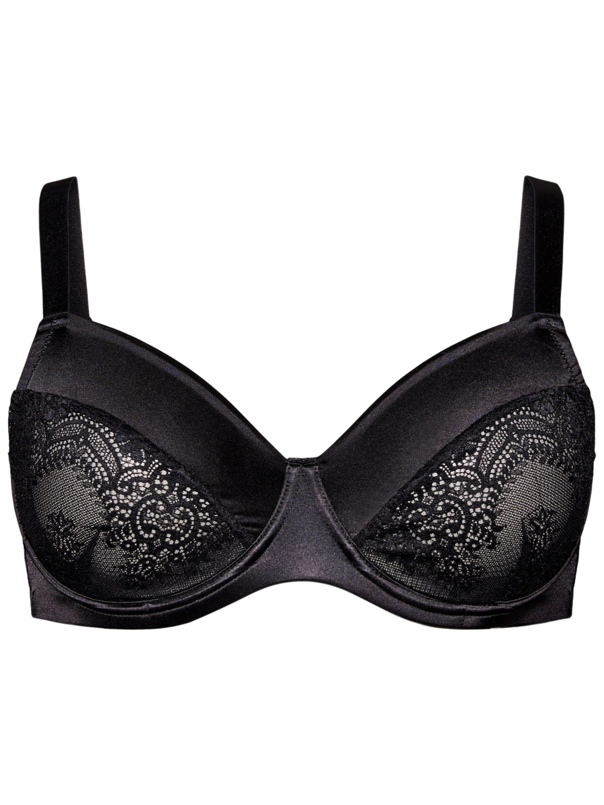 Devoted by Zizzi Balconette BH 'Licia' in Schwarz: Vorderseite