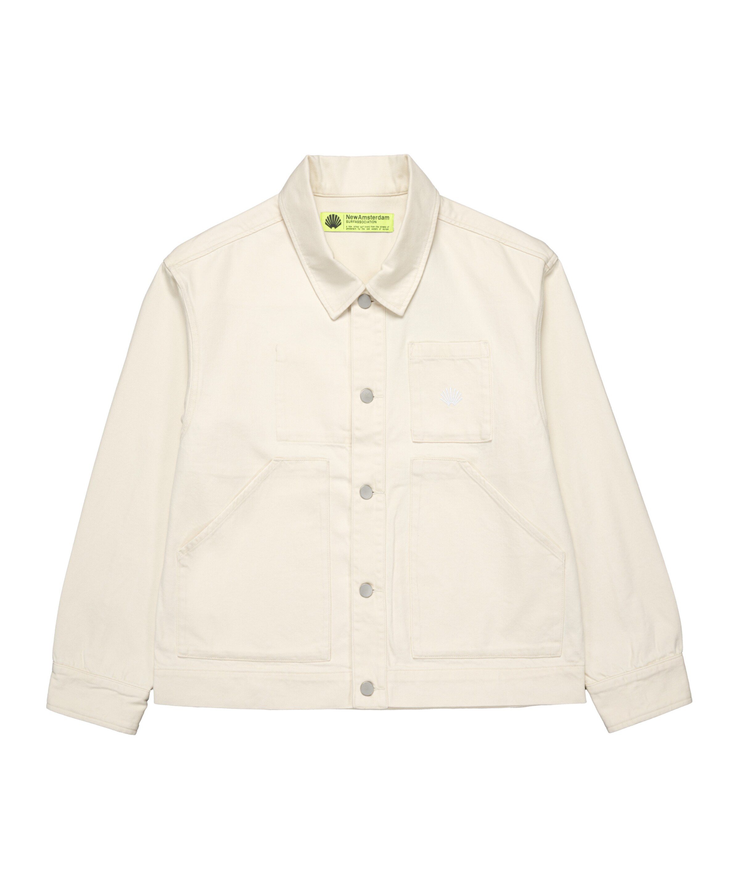 New Amsterdam Surf Association Tussenjas in Beige: voorkant