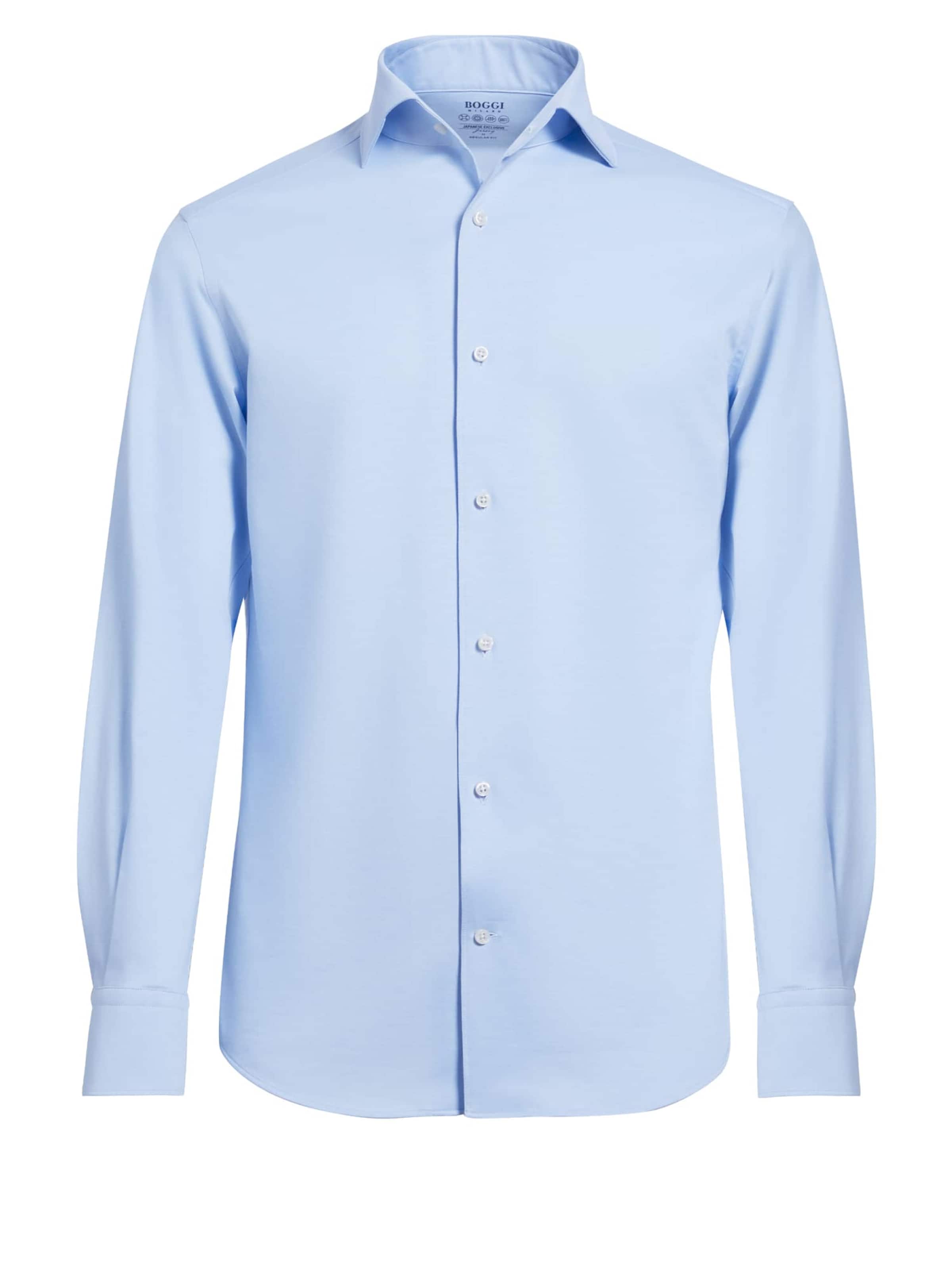 Boggi Milano Button Up Shirt in Blue: front