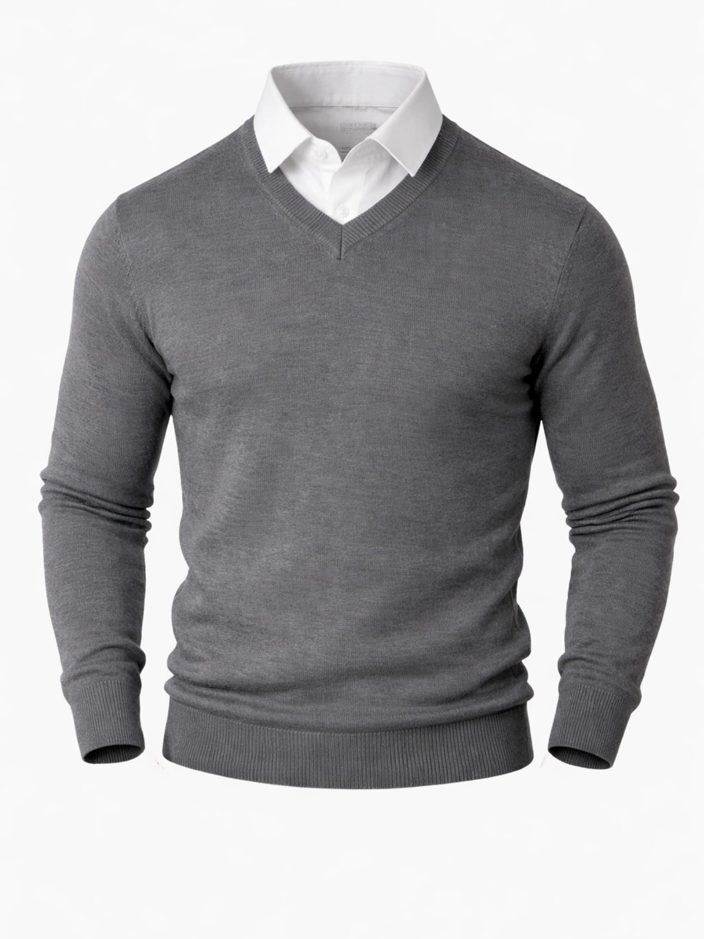PANTONECLO Pullover 'Pantoneclo Men’s Mock Sweater' i grå: forside