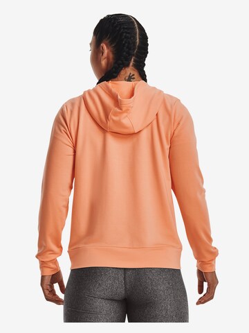 UNDER ARMOUR Athletic Zip-Up Hoodie 'Rival Terry' in Orange