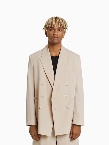 Bershka Comfort fit Suit Jacket in Beige: front