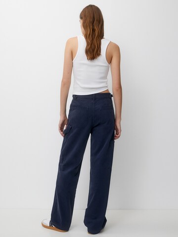 Pull&Bear Loosefit Kalhoty – modrá