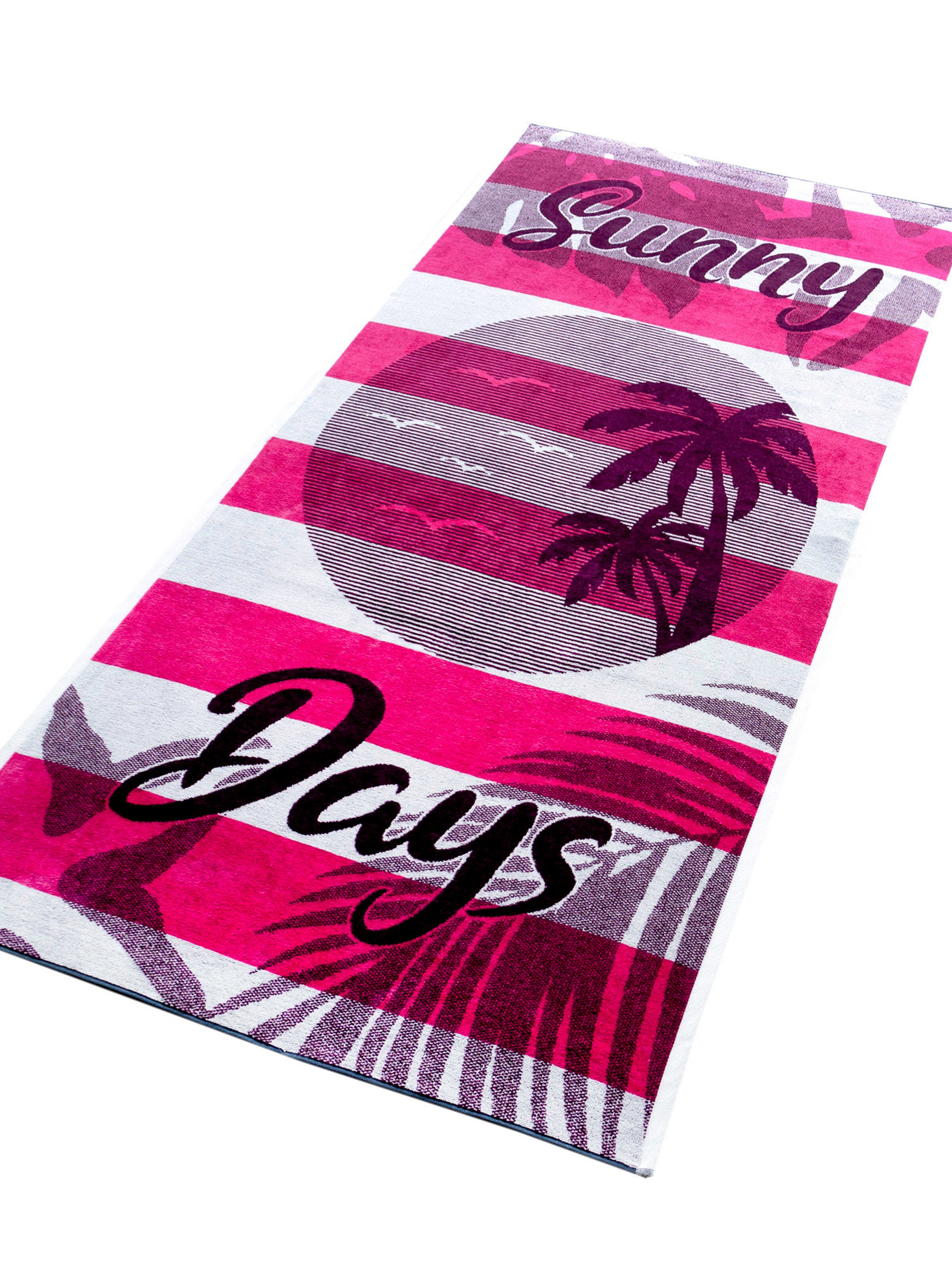 Lashuma Beach Towel 'Las Palmas' in Pink