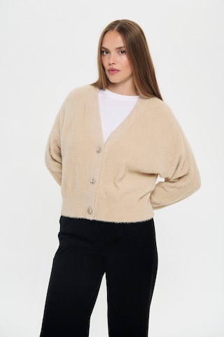 SAINT TROPEZ Cardigan i beige: forside