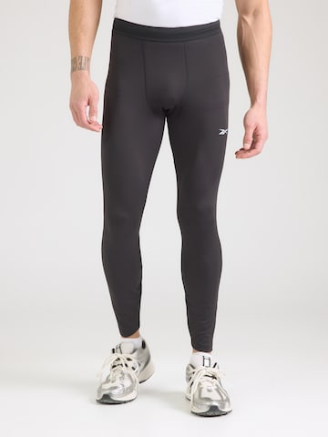 Reebok Skinny Sports trousers 'ATHLETE' in Black: front