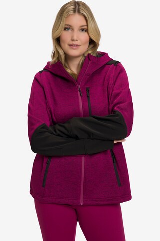 Ulla Popken Zip-Up Hoodie in Pink: front