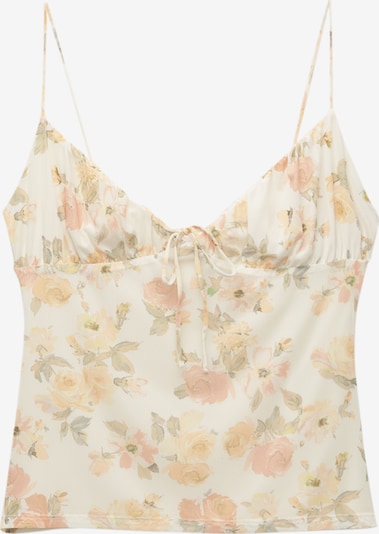Pull&Bear Top u svijetložuta / pastelno zelena / roza / bijela, Pregled proizvoda