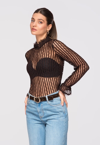 Ombre Blouse in Bruin: voorkant