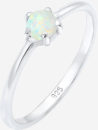 ELLI Ring 'Opal' in silber / perlweiß, Produktansicht