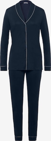 Hanro Pajama 'Natural Comfort' in Blue: front