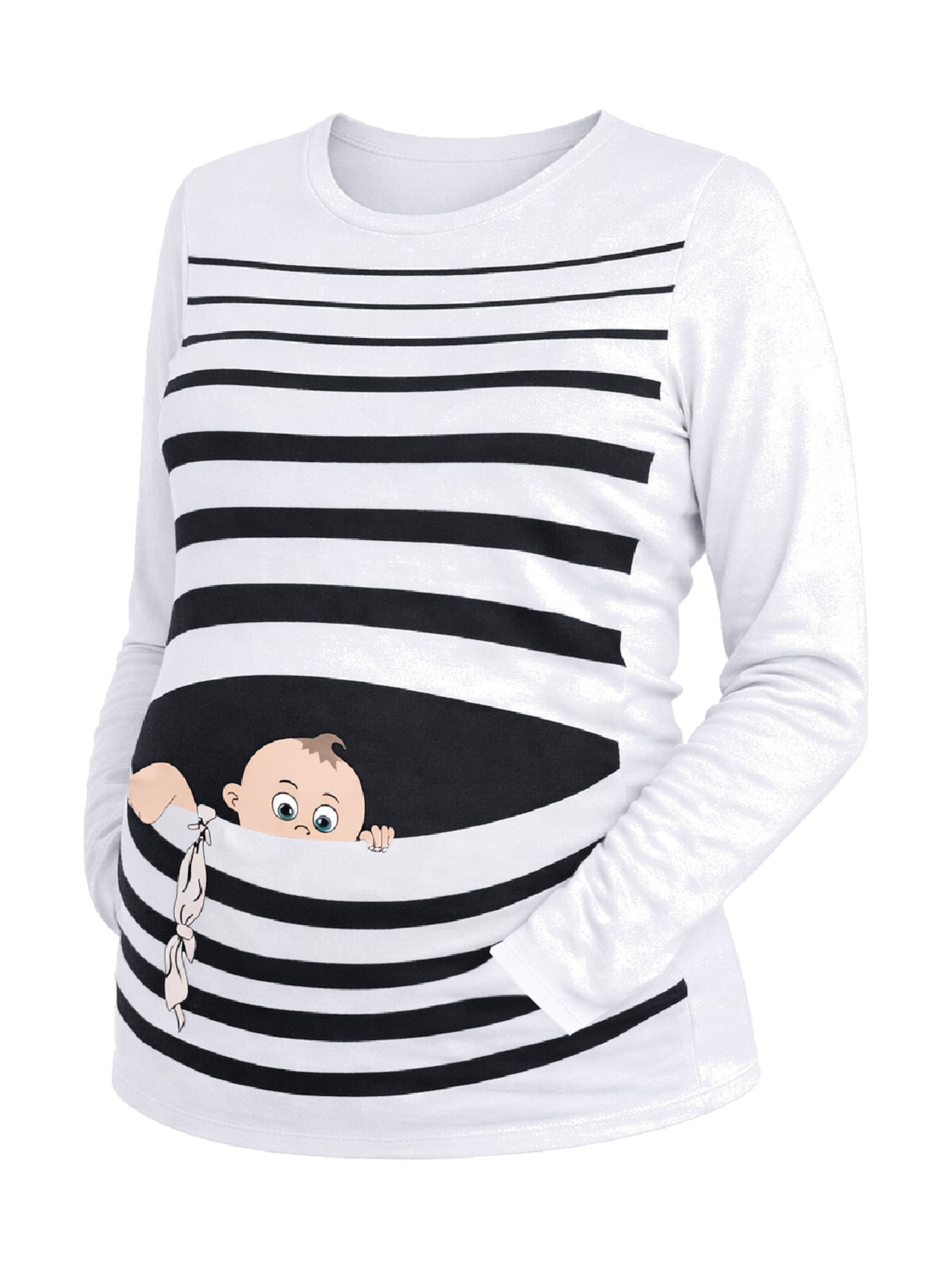 M.M.C. Shirt 'Baby Flucht Umstandslangarmshirt' in White, Item view