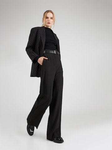 Wide Leg Pantalon à plis BOSS Black en noir