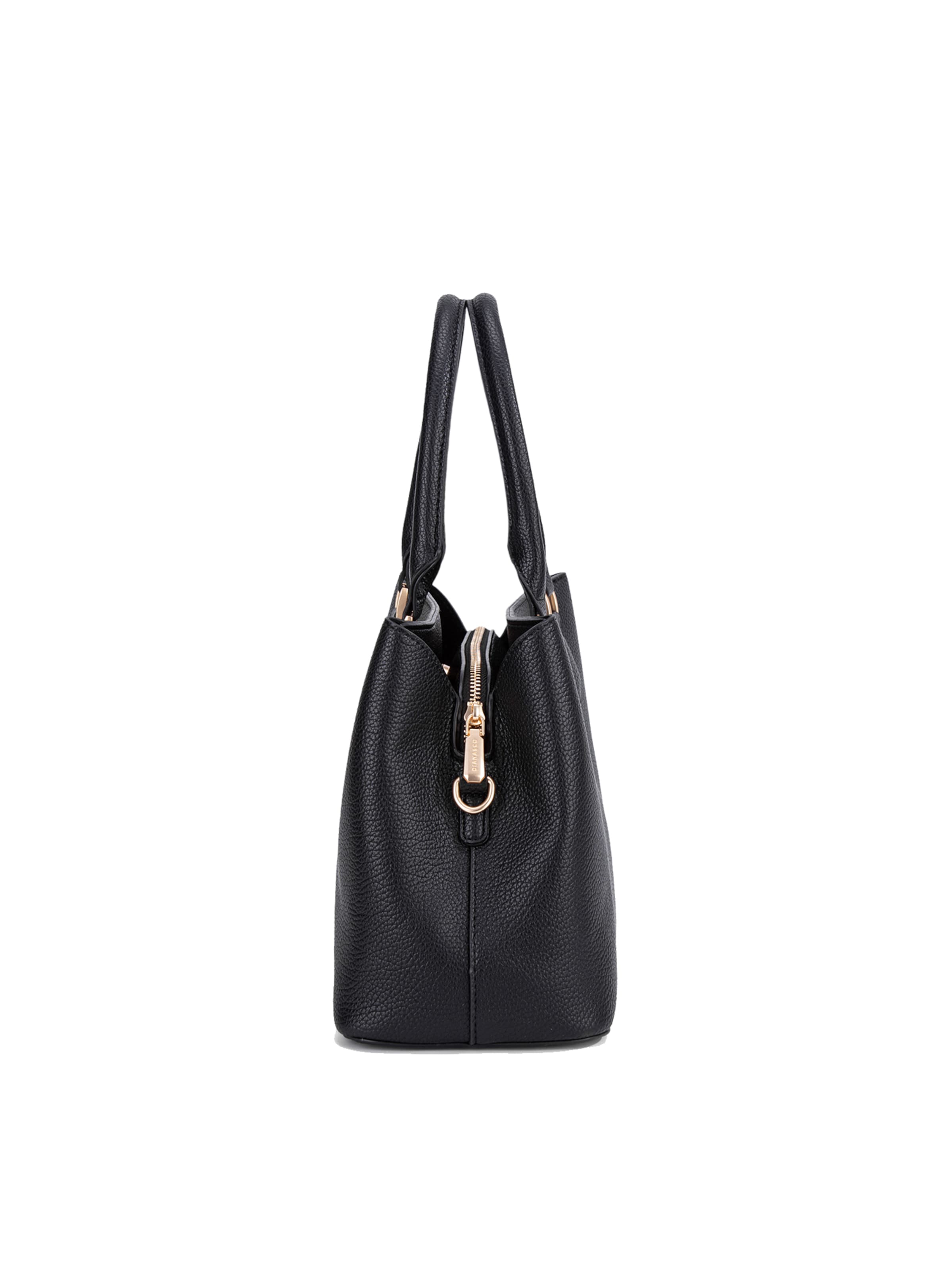 Borsa a mano 'Borsa a Mano Donna Vegan Leather con Tracolla Rimovibile - Diana&Co' di Diana&Co. in nero