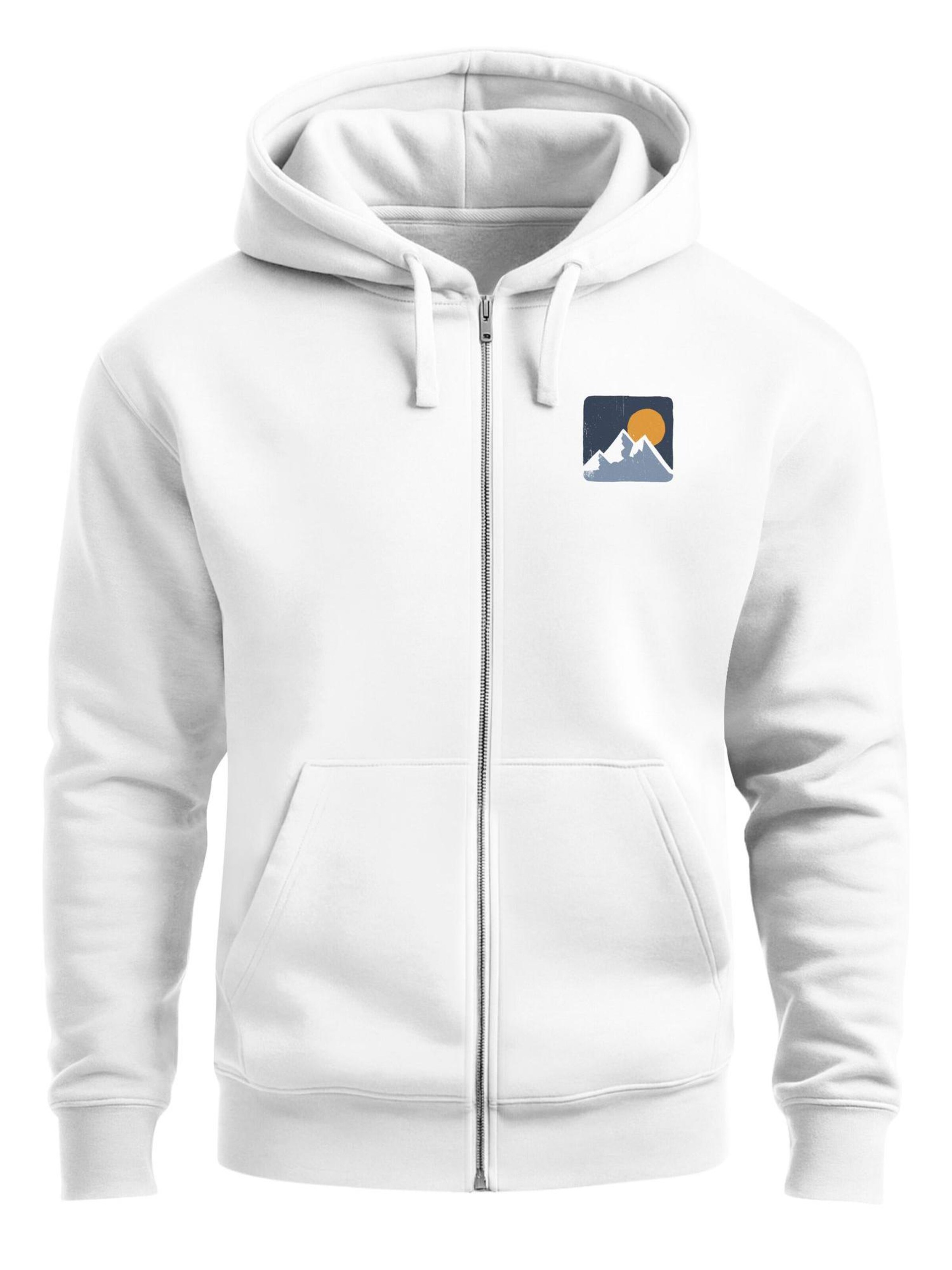 Neverless Zip-Up Hoodie 'Neverless Expedition' in White: front