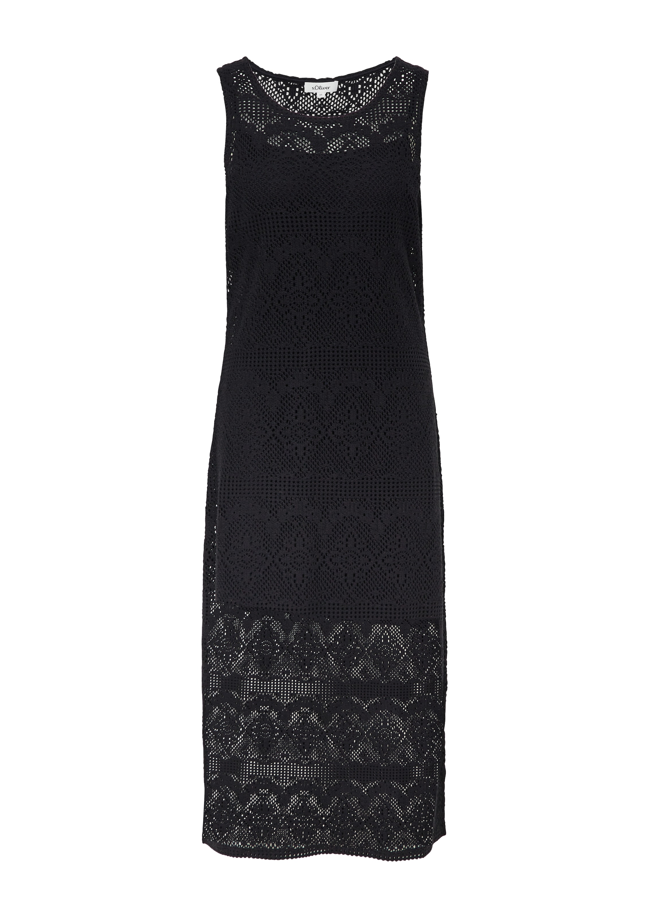 s.Oliver Gebreide jurk in Zwart: voorkant