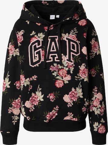 Gap PetiteSweater majica 'HERITAGE' - crna boja: prednji dio