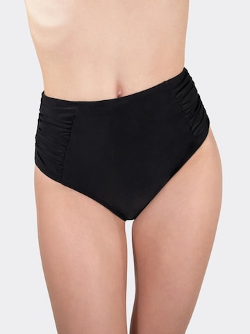 MYLILY Bikinihose 'Bikini Hose High Waist mit Raffung'‌‌‌‌‌‌ in Schwarz: Vorderseite