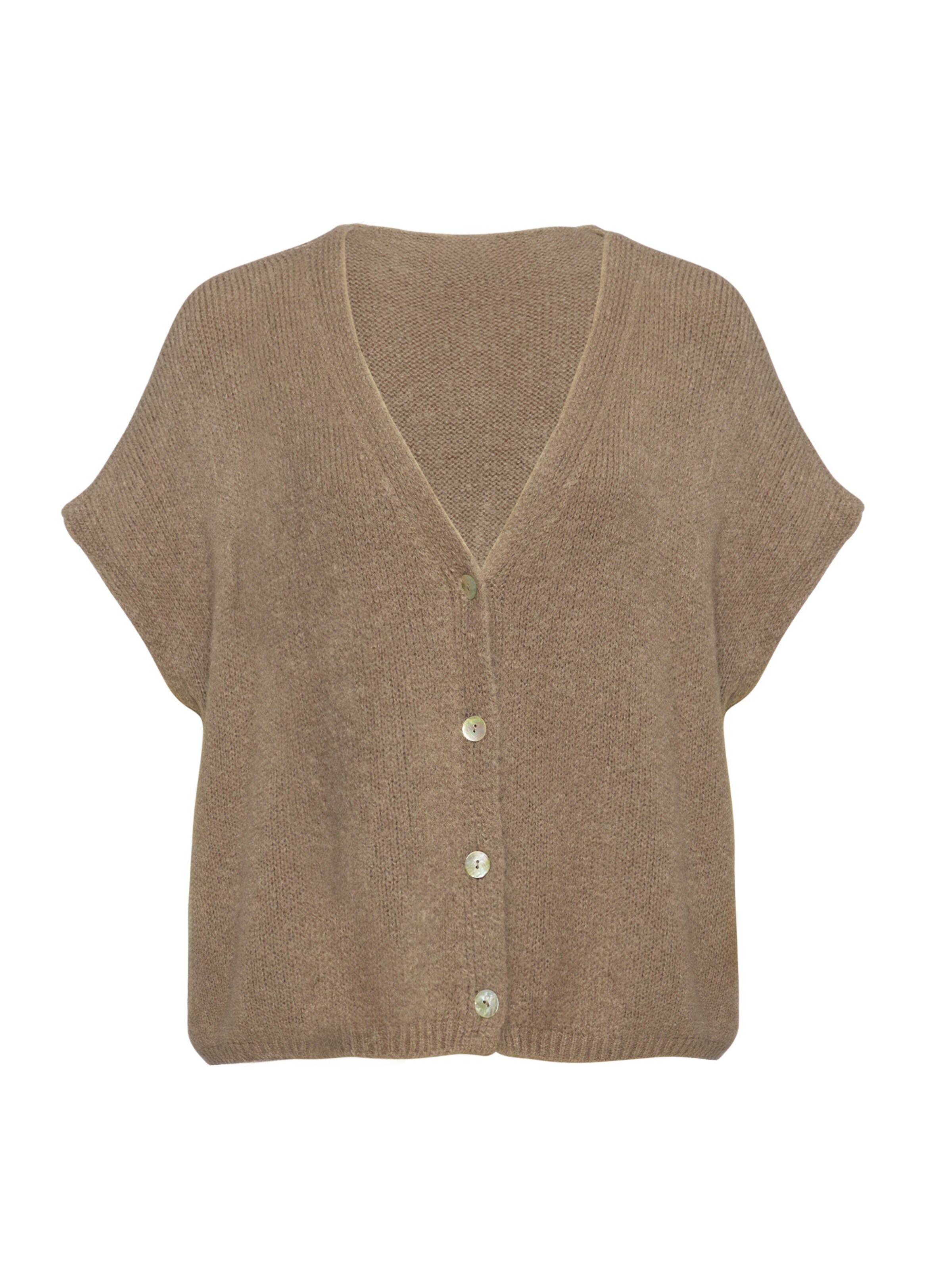 Lilavie Strickweste ' Ninaa ' in Beige: Vorderseite