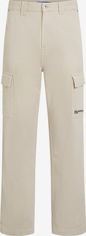 smėlio KARL LAGERFELD JEANS Standartinis Laisvo stiliaus kelnės: priekis