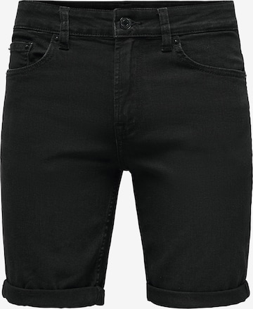 Only & Sons Regular Jeans 'Ply' in Zwart: voorkant