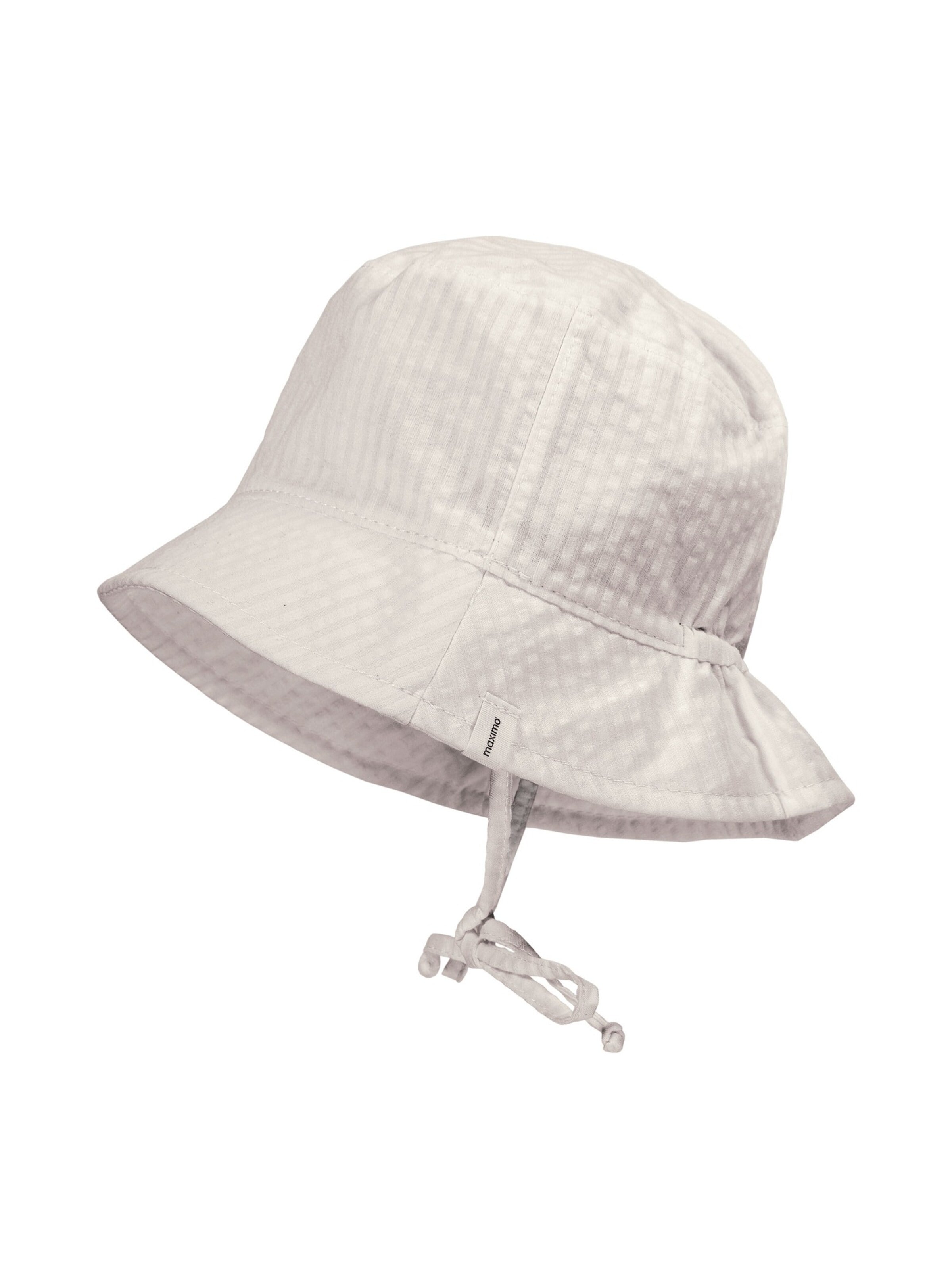 MAXIMO Hat 'BABY-Hut, Seersucker, Streifen doppelt, Bindeband, UV' in White: front