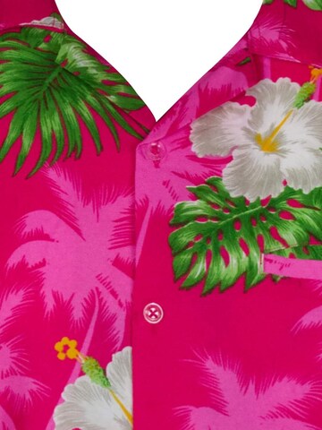 King Kameha Regular fit Button Up Shirt 'Small Flower' in Pink
