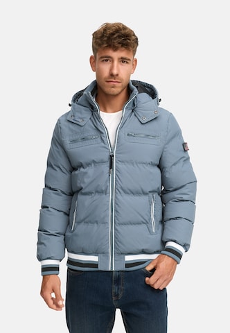 INDICODE JEANS Winter jacket ' Marlon ' in Blue: front