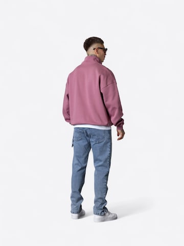 Felpa ' Discreet Oversized Halfzip ' di ESTEEM in rosa