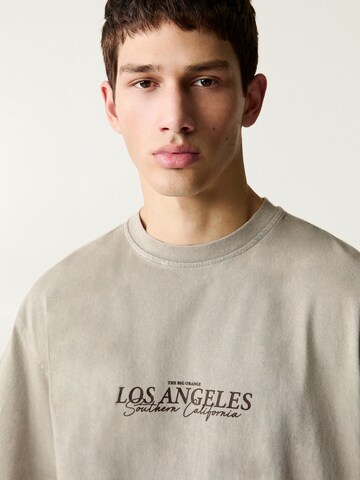 Pull&Bear Tričko 'LOS ANGELES' – šedá