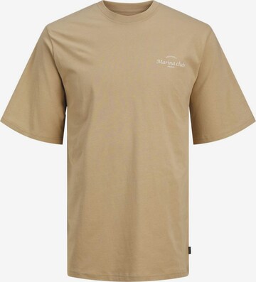 T-Shirt 'Ocean Club' JACK & JONES en beige : devant