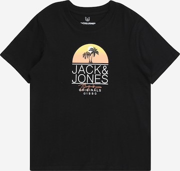 melns Jack & Jones Junior T-Krekls 'CASEY': no priekšpuses