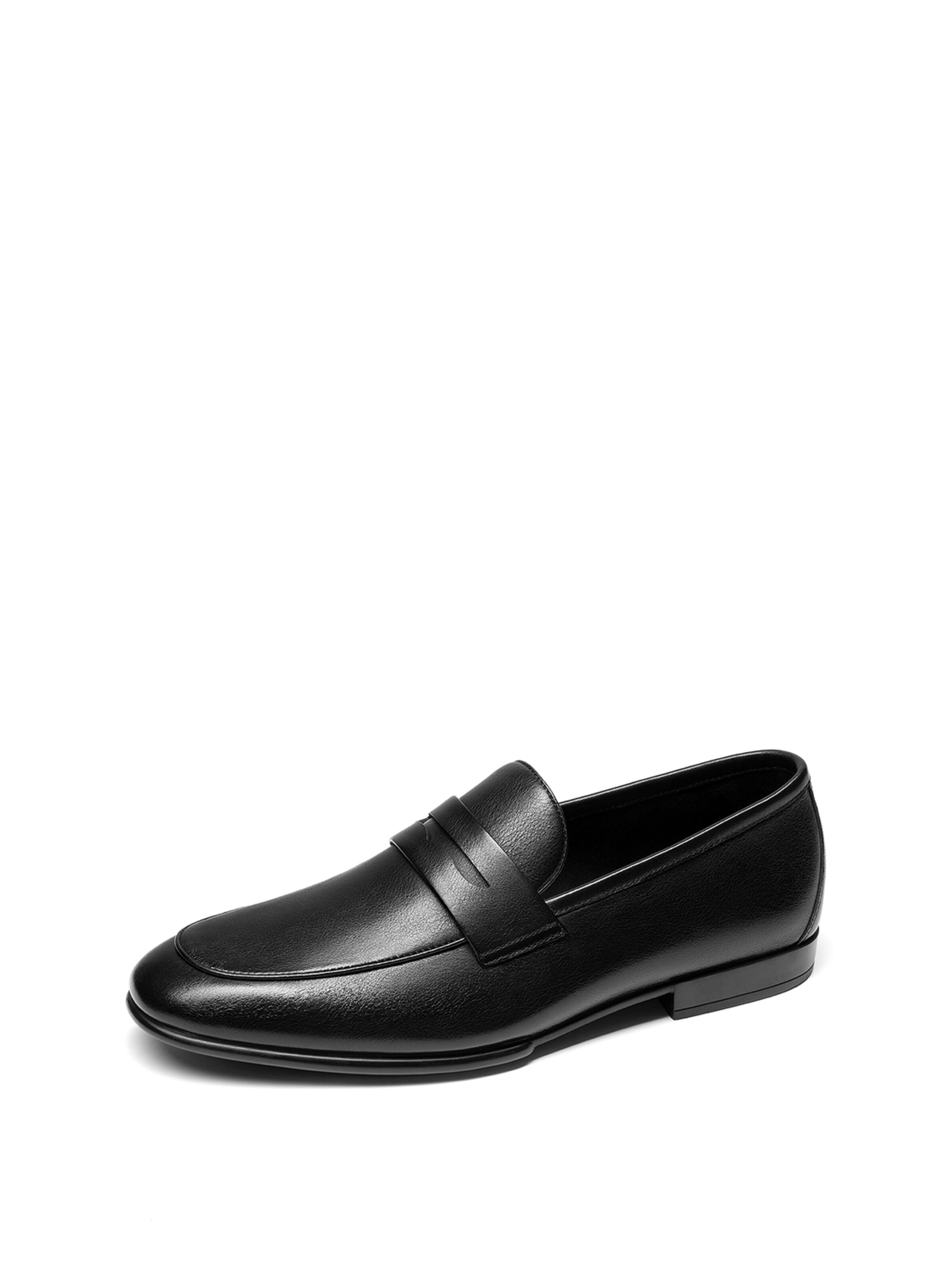 Bruno Marc Classic Flats 'Bruno Marc Herren Echtleder Loafer – Elegante Slip-On Business Schuhe für Anzug & Büro' in Black: front