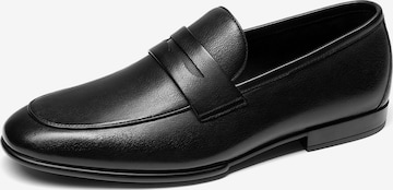 Bruno Marc Instappers 'Bruno Marc Herren Echtleder Loafer – Elegante Slip-On Business Schuhe für Anzug & Büro' in Zwart: voorkant