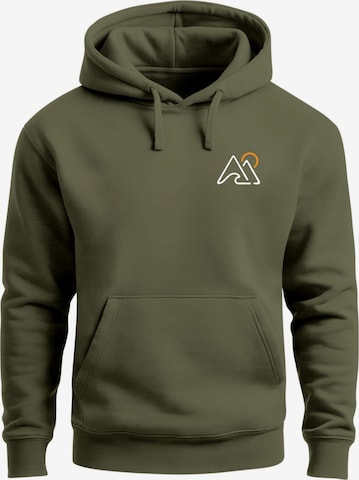 Neverless Sweatshirt 'Mountain Wave' in Grün: Vorderseite
