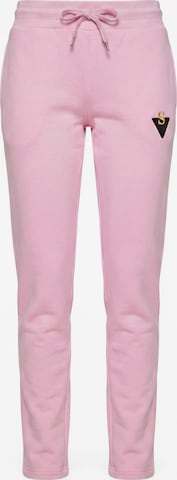 SeVen -ms- by Sven Slimfit Hose 'Premium Lounge- & Athleisure Hose, Jogger Damen' in Pink: Vorderseite