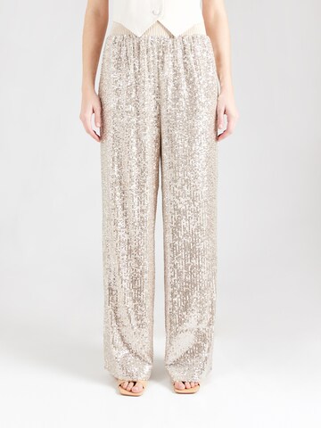 BOSS Wide leg Broek 'C_Tilloi' in Beige: voorkant
