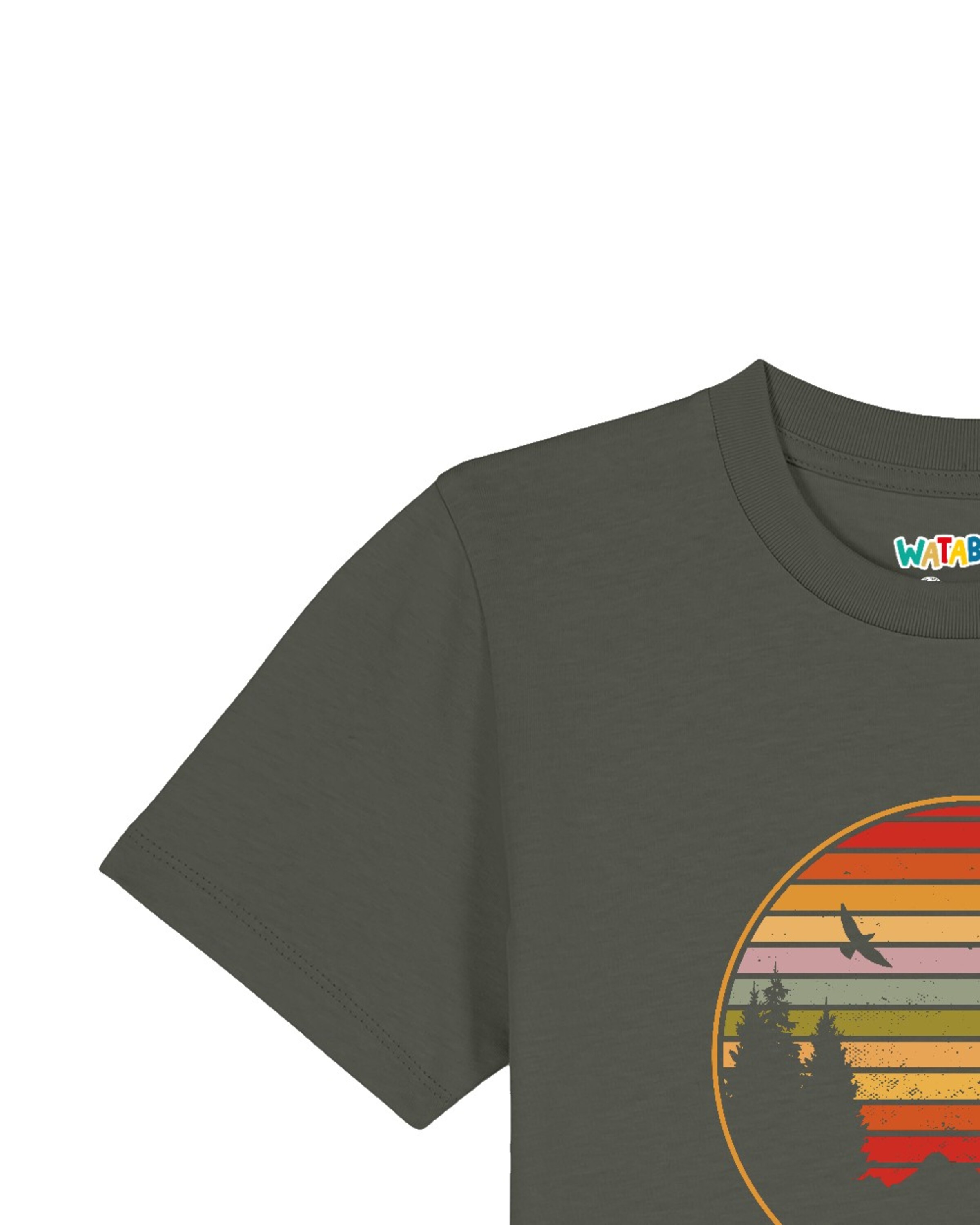 T-Shirt 'Sunset Berge & Tannen' watabout.kids en vert